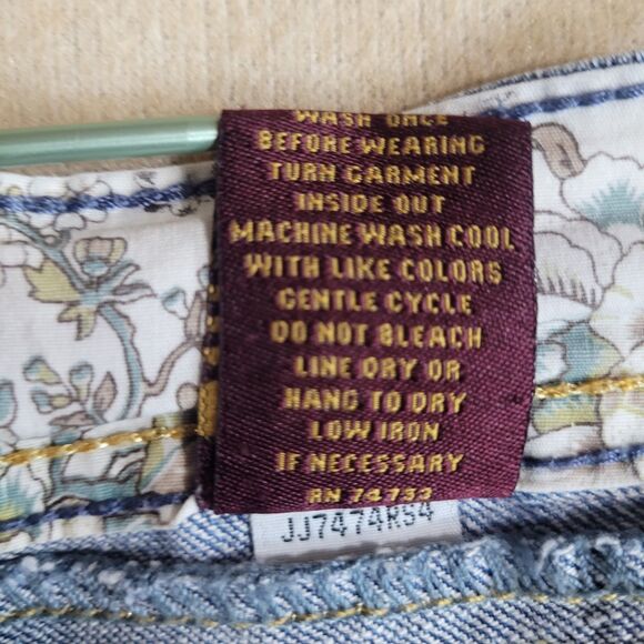 ZD Zana Di Blue Jeans Y2K Size 13 Silver Metallic Stitching Straight Leg 33x31 - Picture 9 of 11